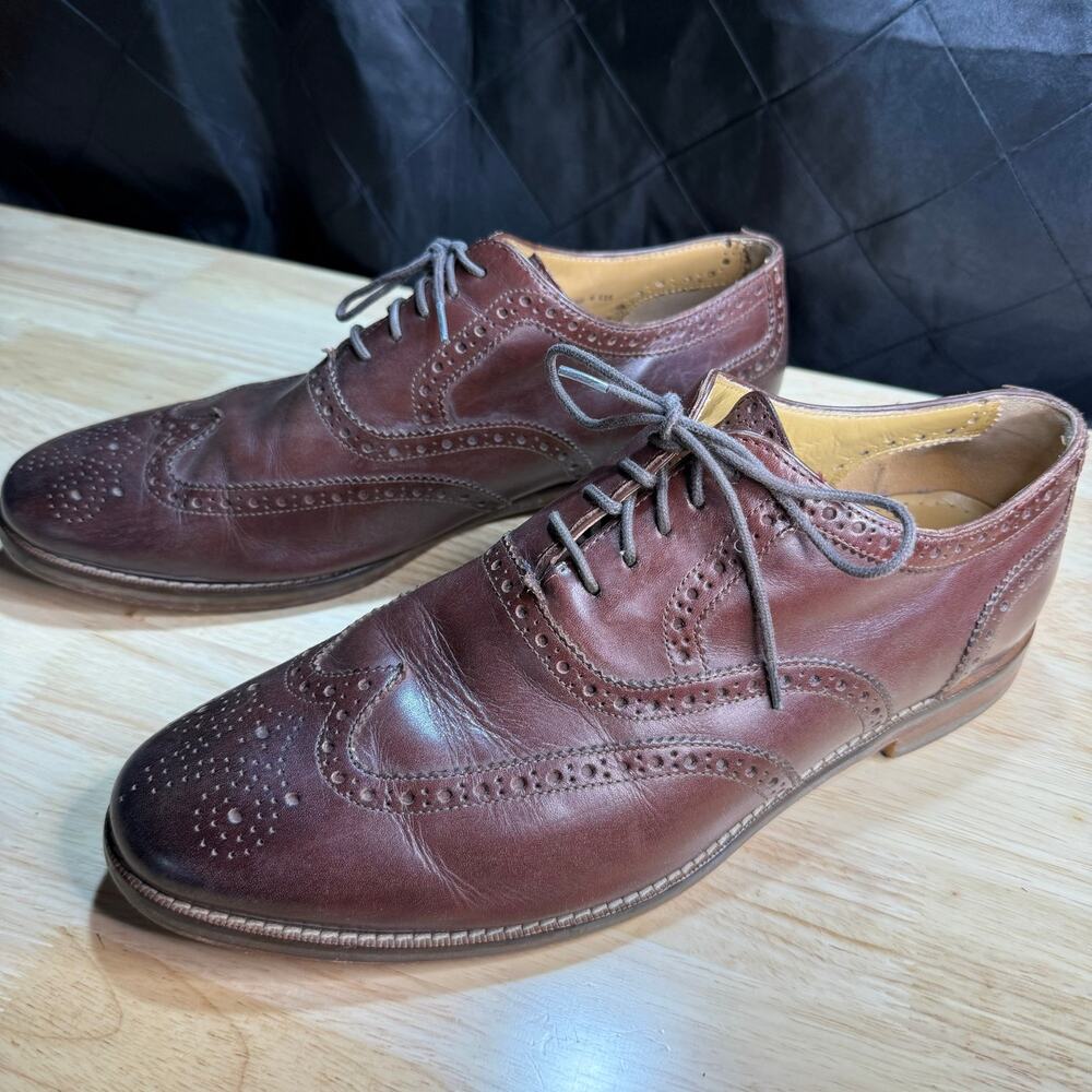 Cole Haan Grand OS Cambridge Mens Shoes Brown 9W Wingtip Work Dress Oxfords